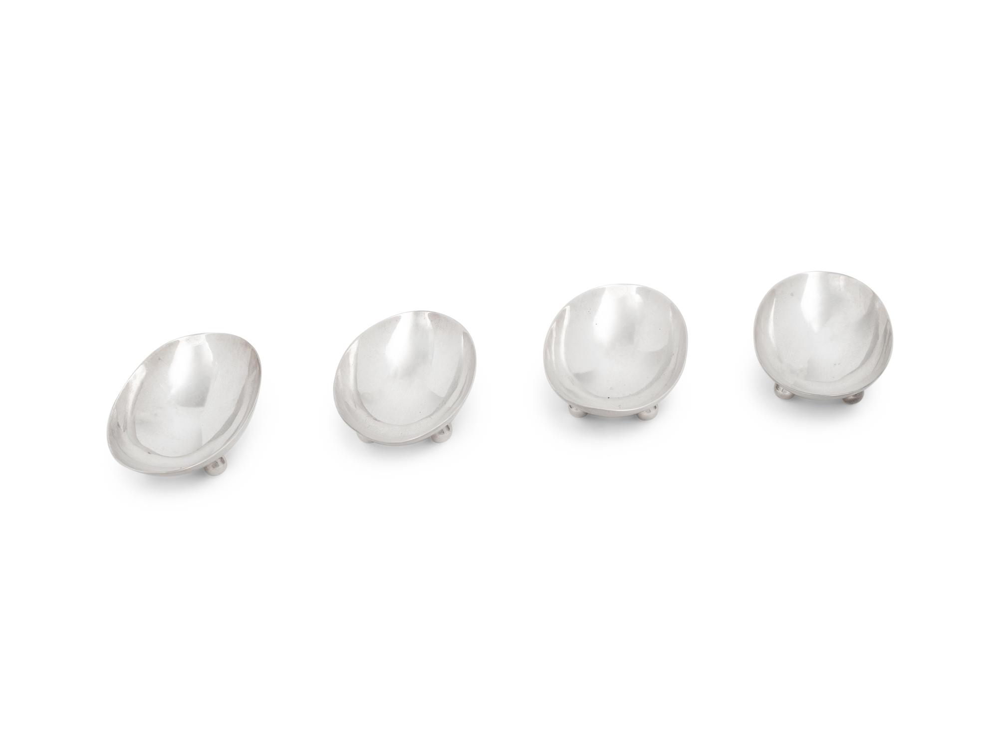 A Set of Four American Silver Footed Nut Dishes
