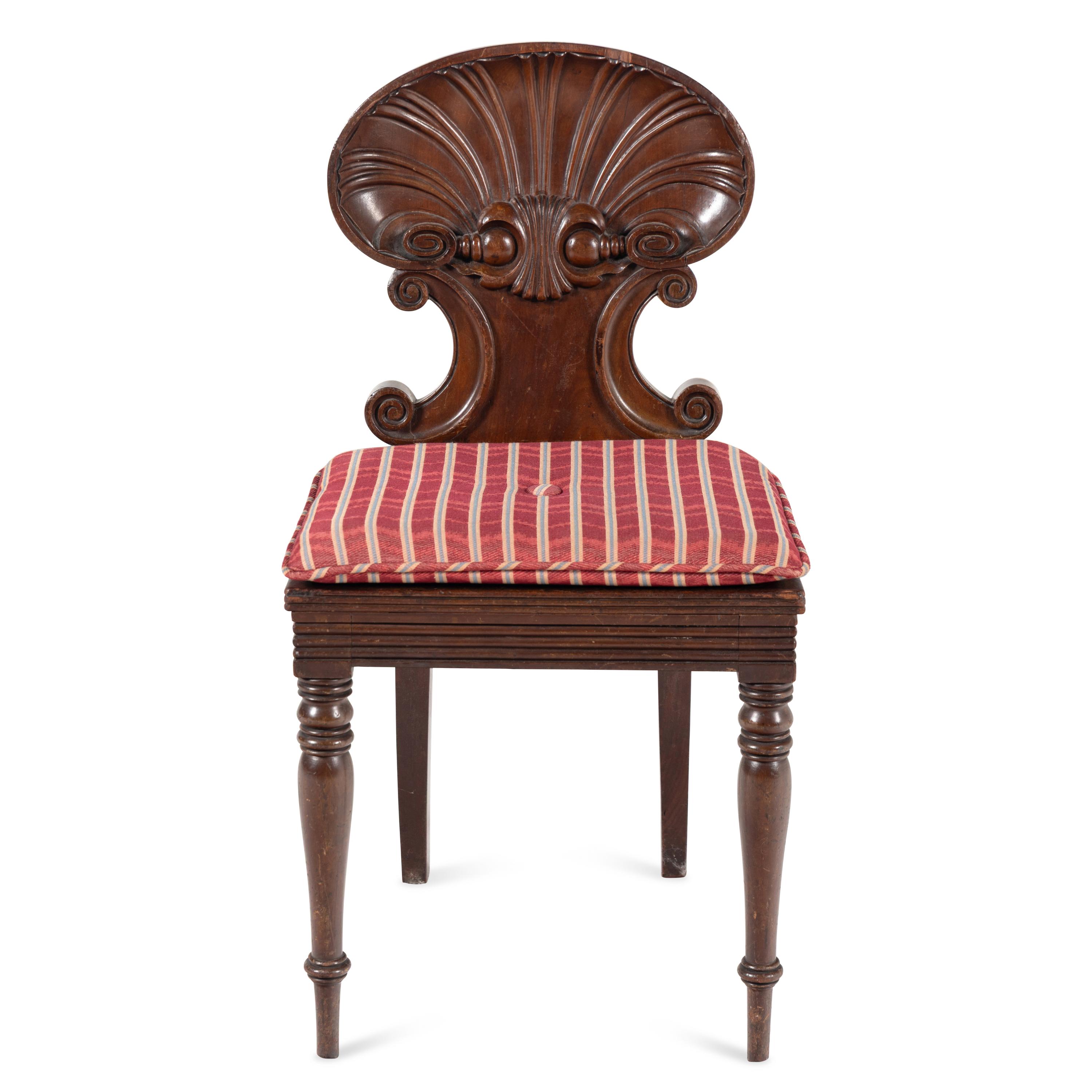 An English Mahogany Hall Chair