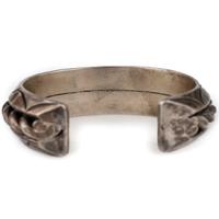 Heavy Stamped Sterling Silver and Twisted Wire Cuff Bracelet