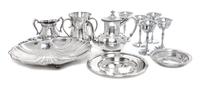Eleven Silverplate Articles related to Coated Collies Width of widest 12 1/2 inches.