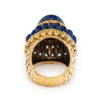 LAPIS LAZULI AND YELLOW GOLD RING