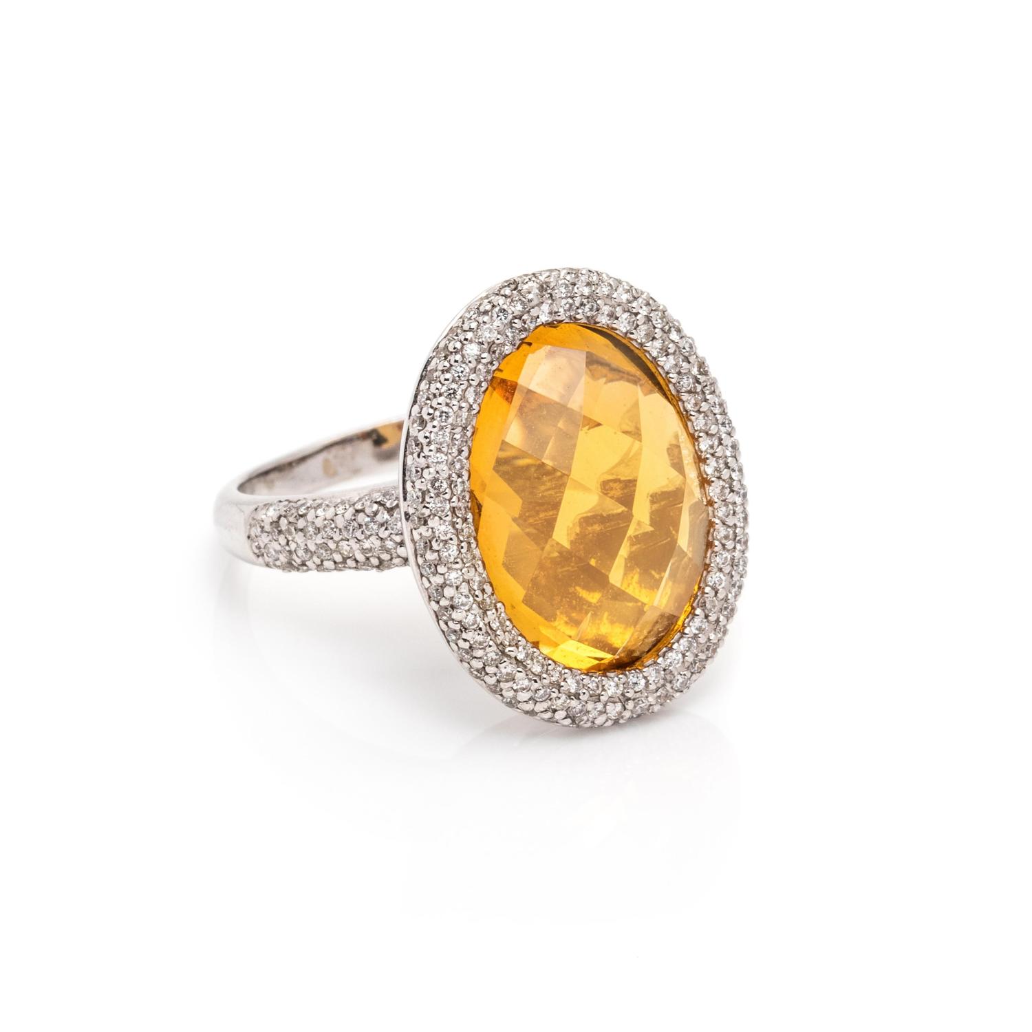 CITRINE AND DIAMOND RING