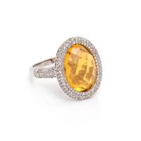 CITRINE AND DIAMOND RING