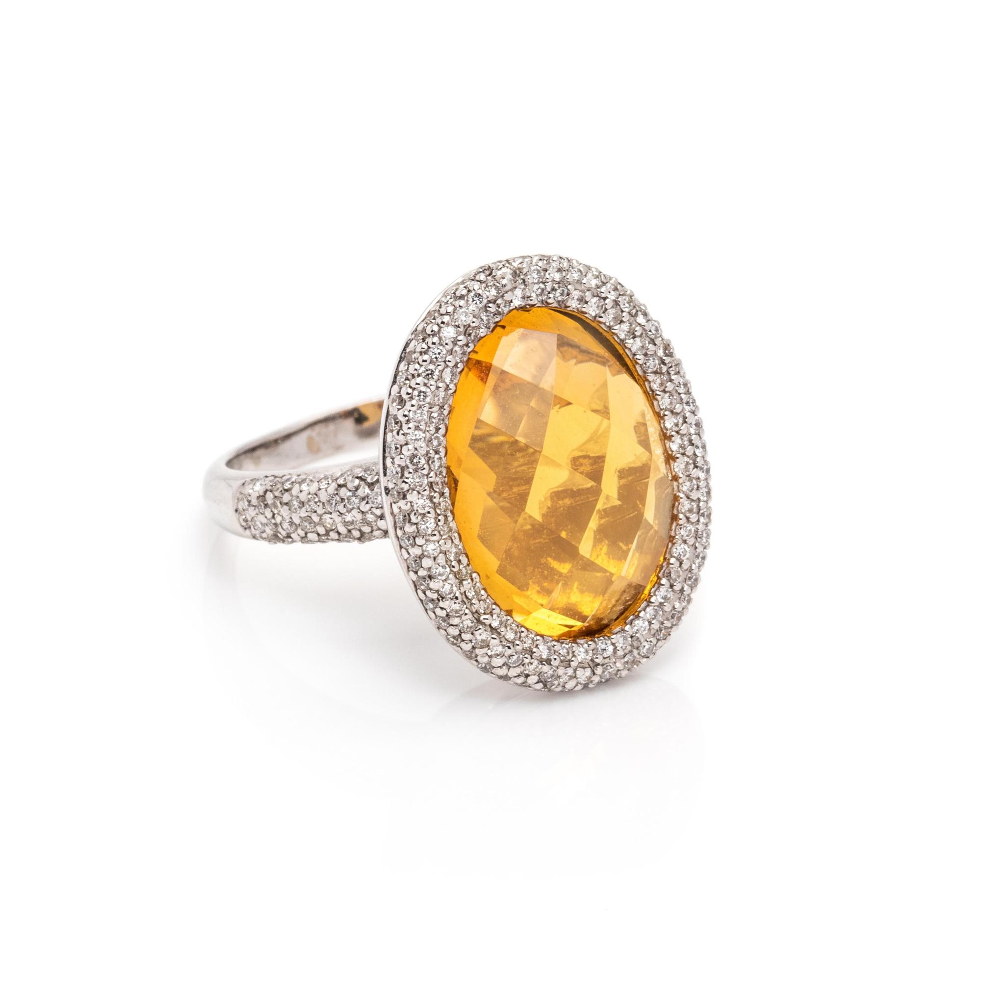 CITRINE AND DIAMOND RING