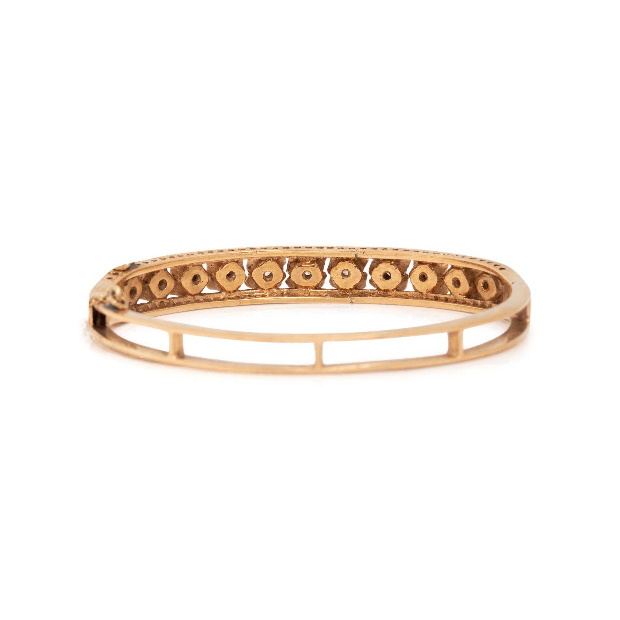 DIAMOND AND ENAMEL BANGLE BRACELET