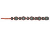 Large Sterling Silver, Turquoise, and Coral Cluster Concha Belt