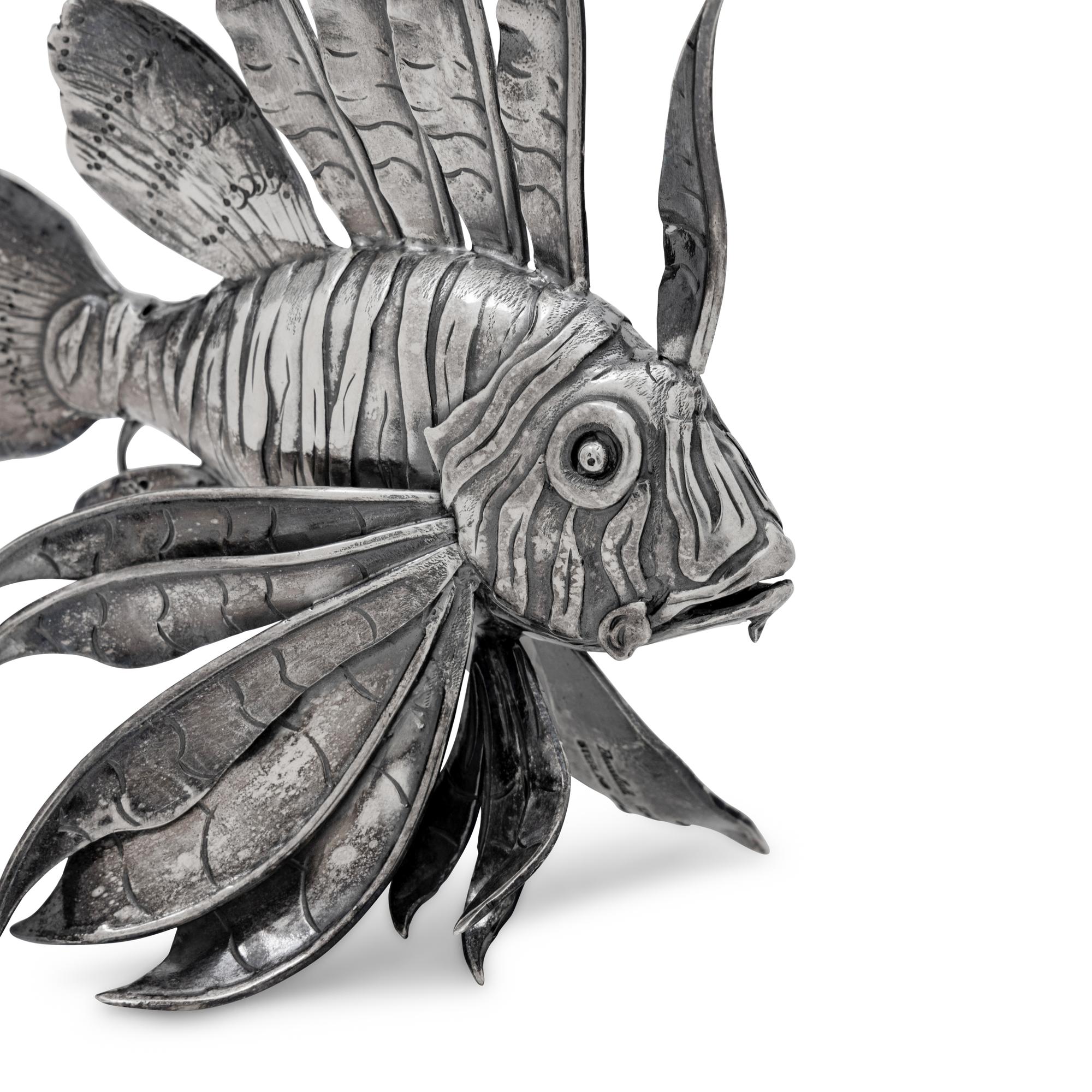 A Buccellati Silver Lionfish Table Ornament