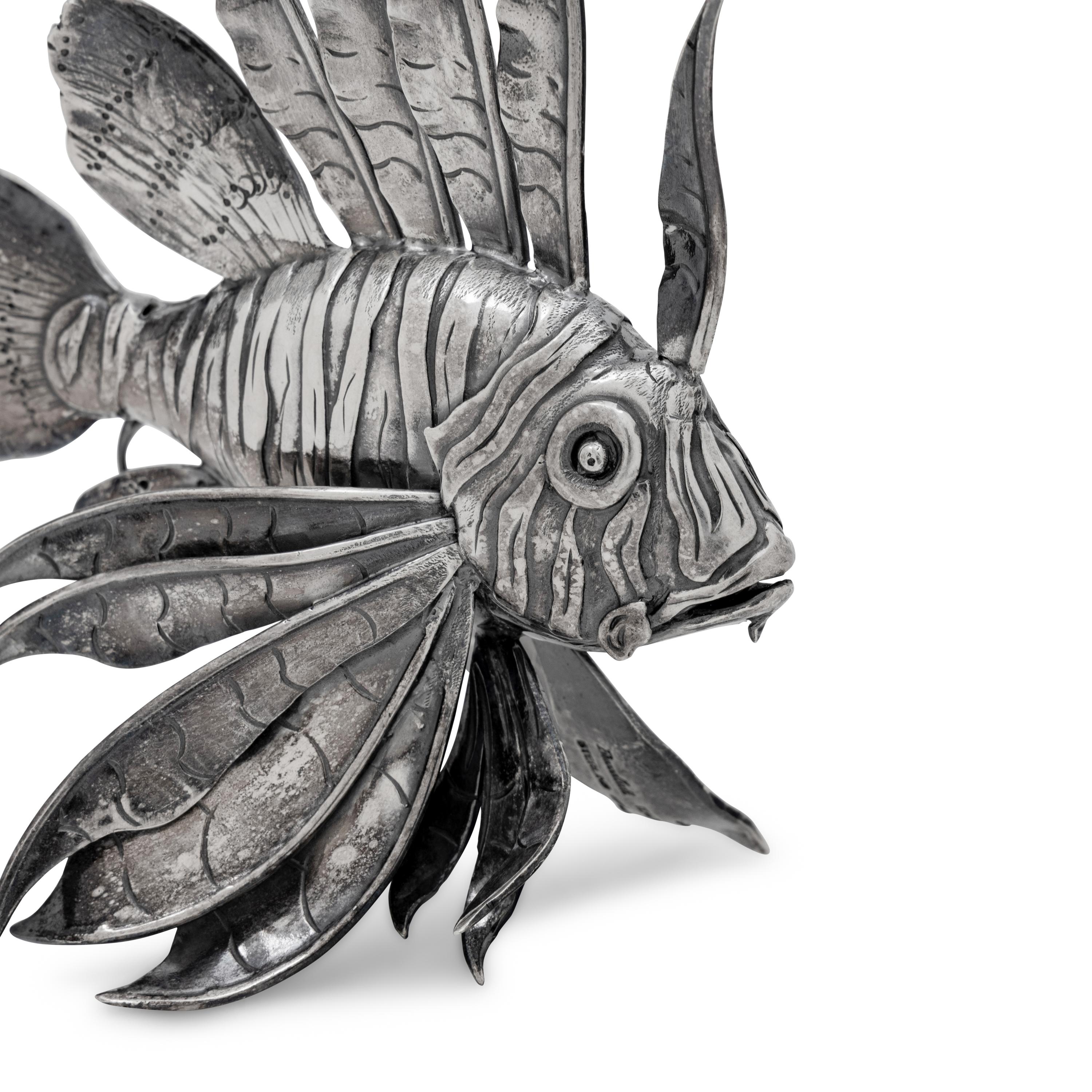 A Buccellati Silver Lionfish Table Ornament