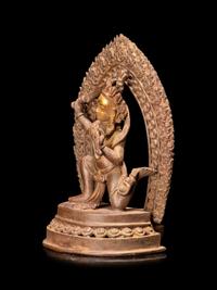 A Sino-Tibetan Bronze Figure of a Deity