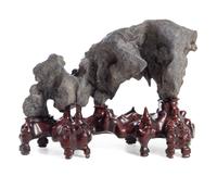 A Chinese Lingbi Scholar's Rock Width of scholar's rock 28 inches.