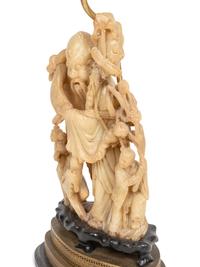 A Chinese Carved Soapstone Figure of Lohan