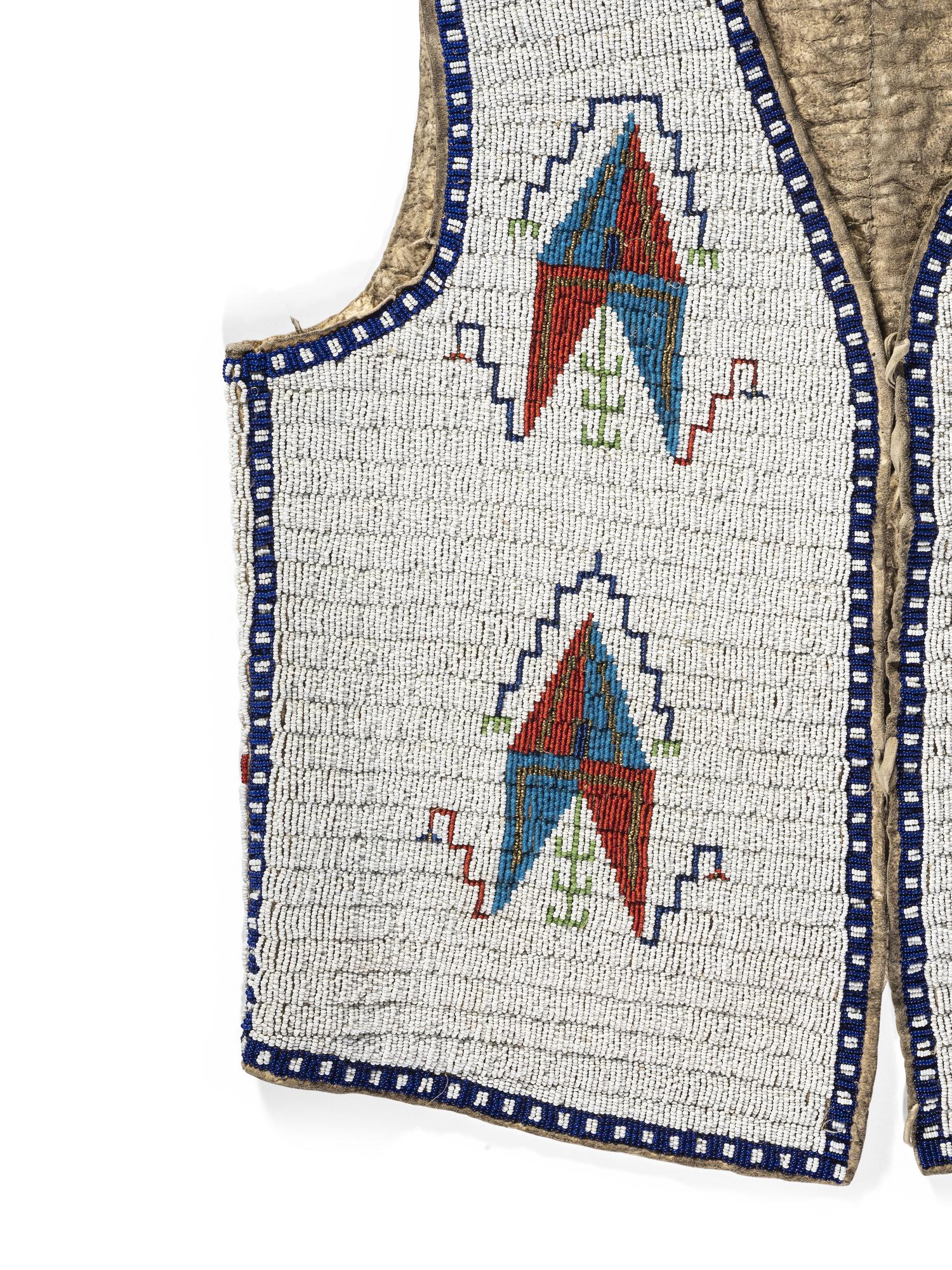 Sioux Beaded Hide Vest, with American Flags