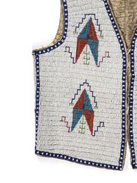Sioux Beaded Hide Vest, with American Flags
