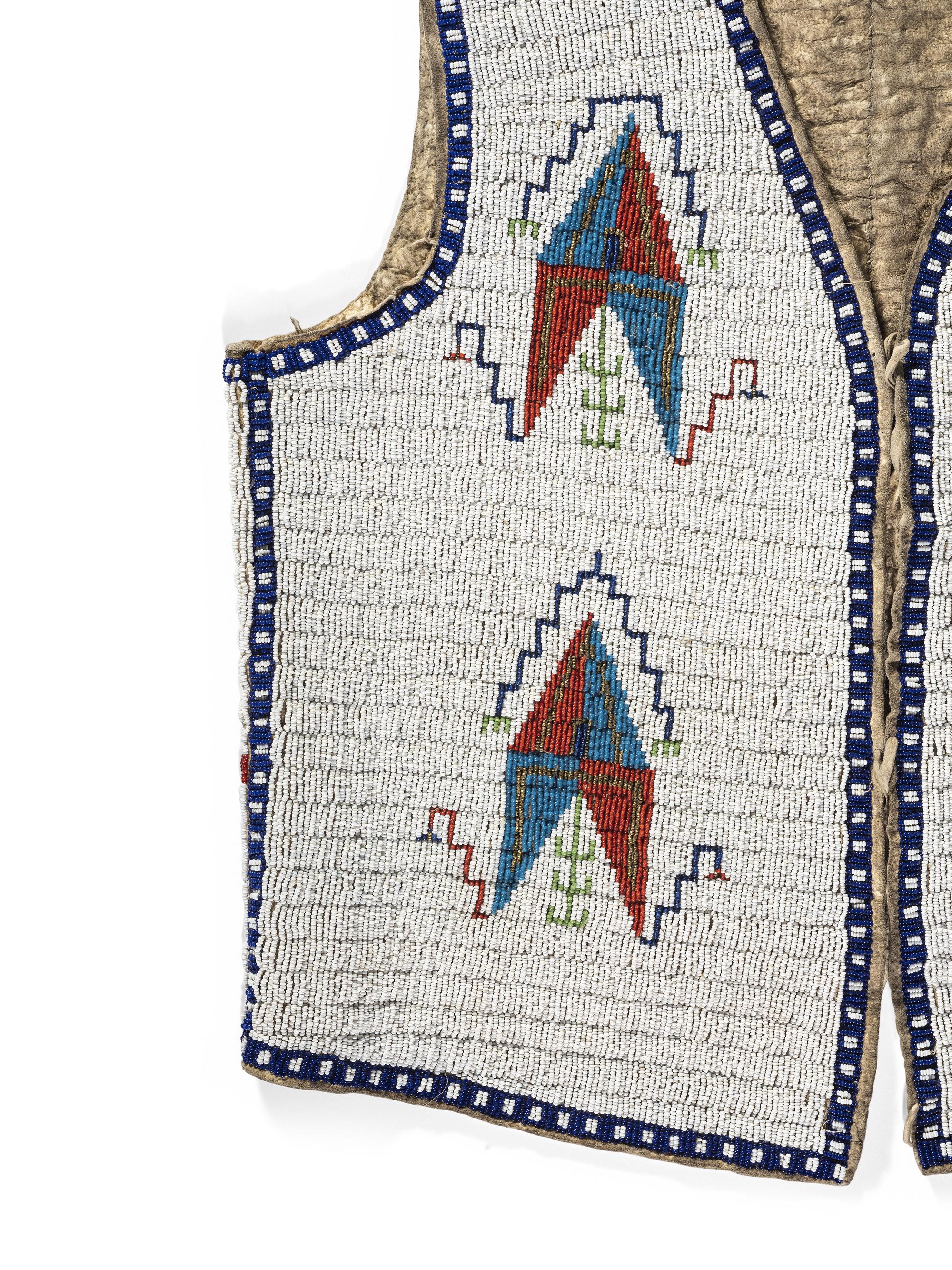 Sioux Beaded Hide Vest, with American Flags