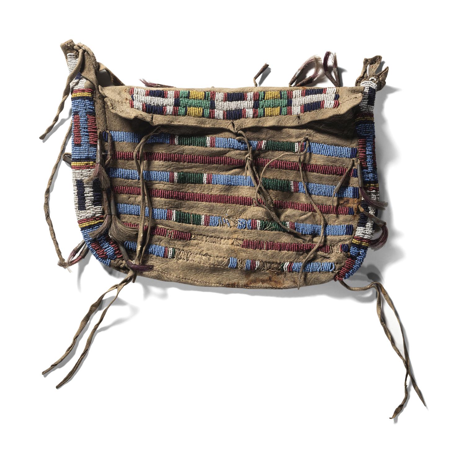 Sioux Beaded Buffalo Hide Work Bag