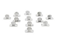 A Set of Twelve Portuguese Silver-Plate Shell-Form Place Card Holders