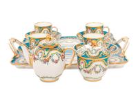 A Sèvres Bleu Céleste Porcelain Seven-Piece Tea Service ( Dejeuner 'Courteille' )