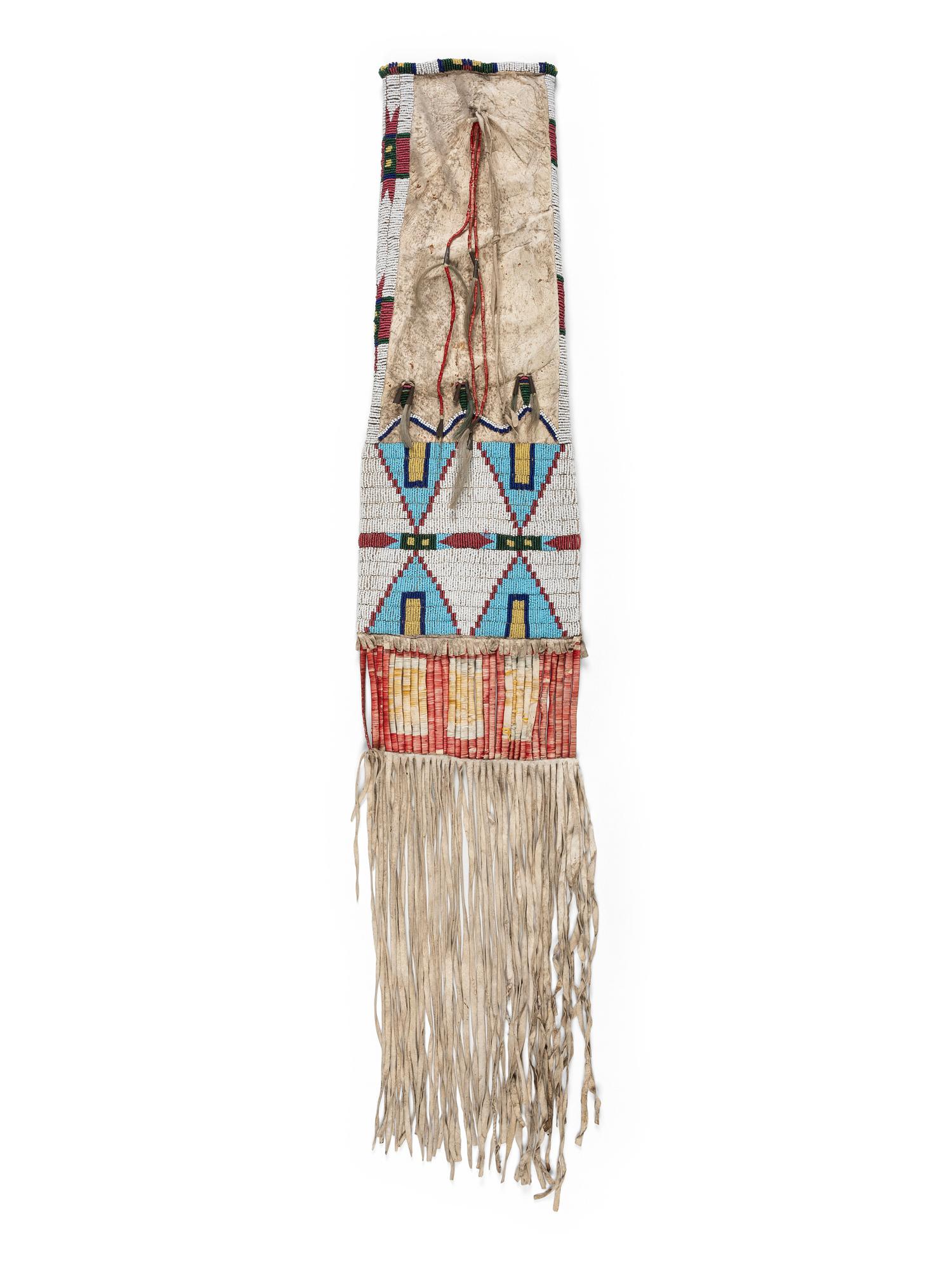 Northern Plains Beaded Hide Tobacco Bag