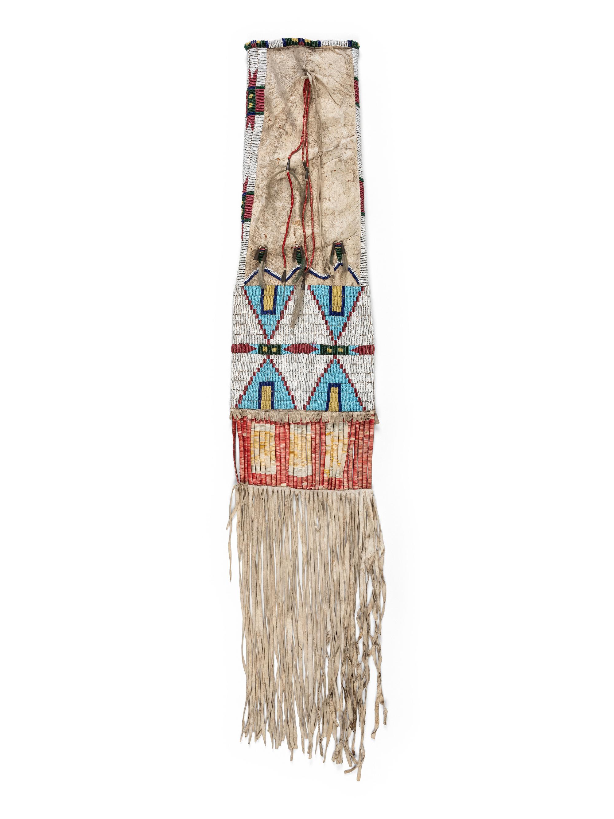 Northern Plains Beaded Hide Tobacco Bag