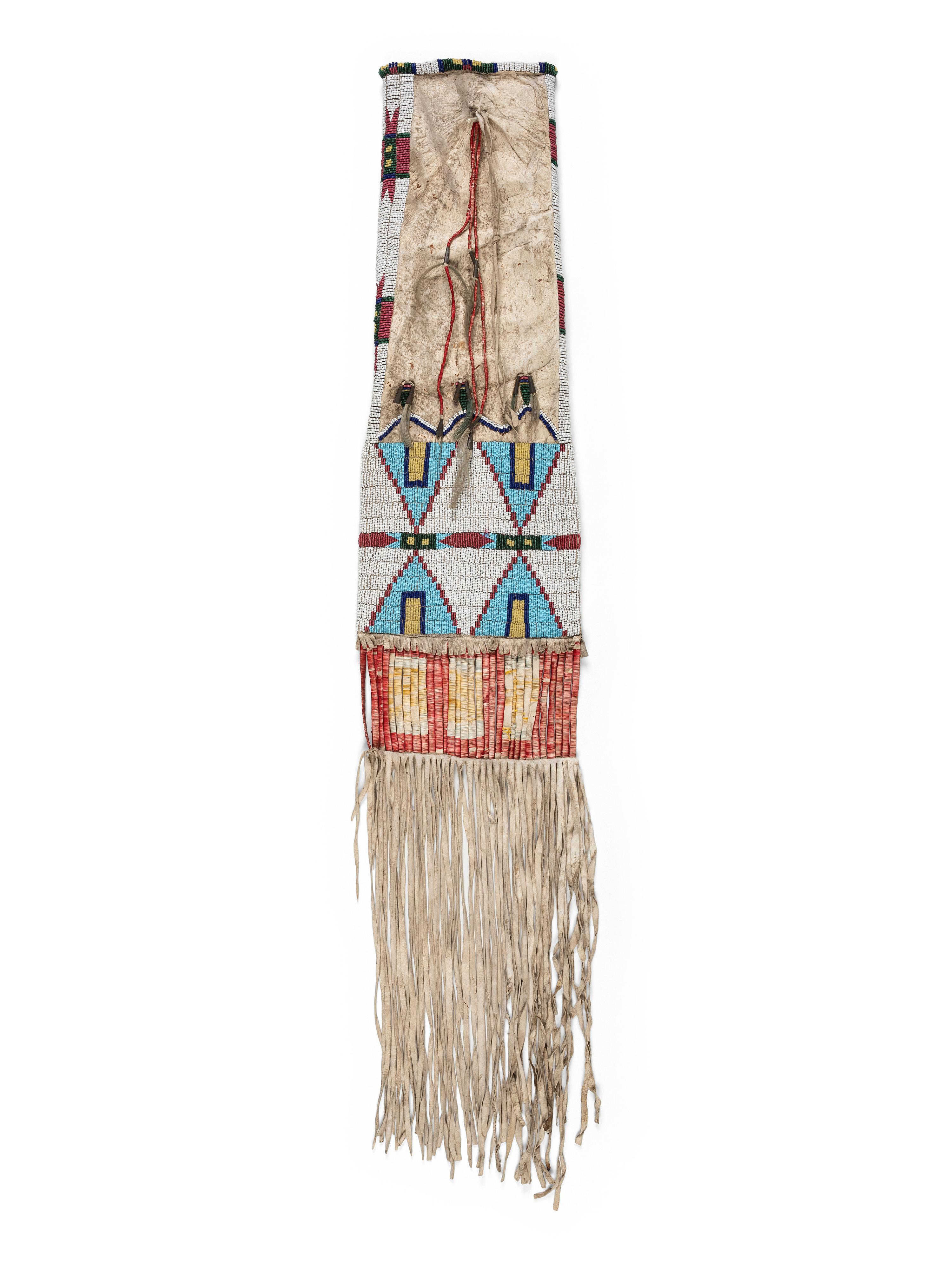 Northern Plains Beaded Hide Tobacco Bag
