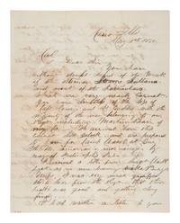 [CIVIL WAR]. Letter from Captain Hake, 115th OVI, describing his survival of the Sultana explosion.