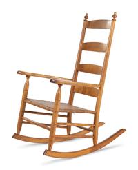 A Shaker Style Maple Rush-Seat Rocking Chair