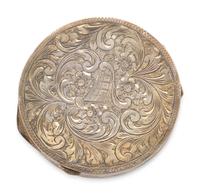 A German Silver and Enamel Compact