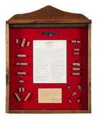 [LATE INDIAN WARS]. Little Bighorn Battlefield relics, incl. shells and bullets, found by Bob and Donella Johnson in 1981.