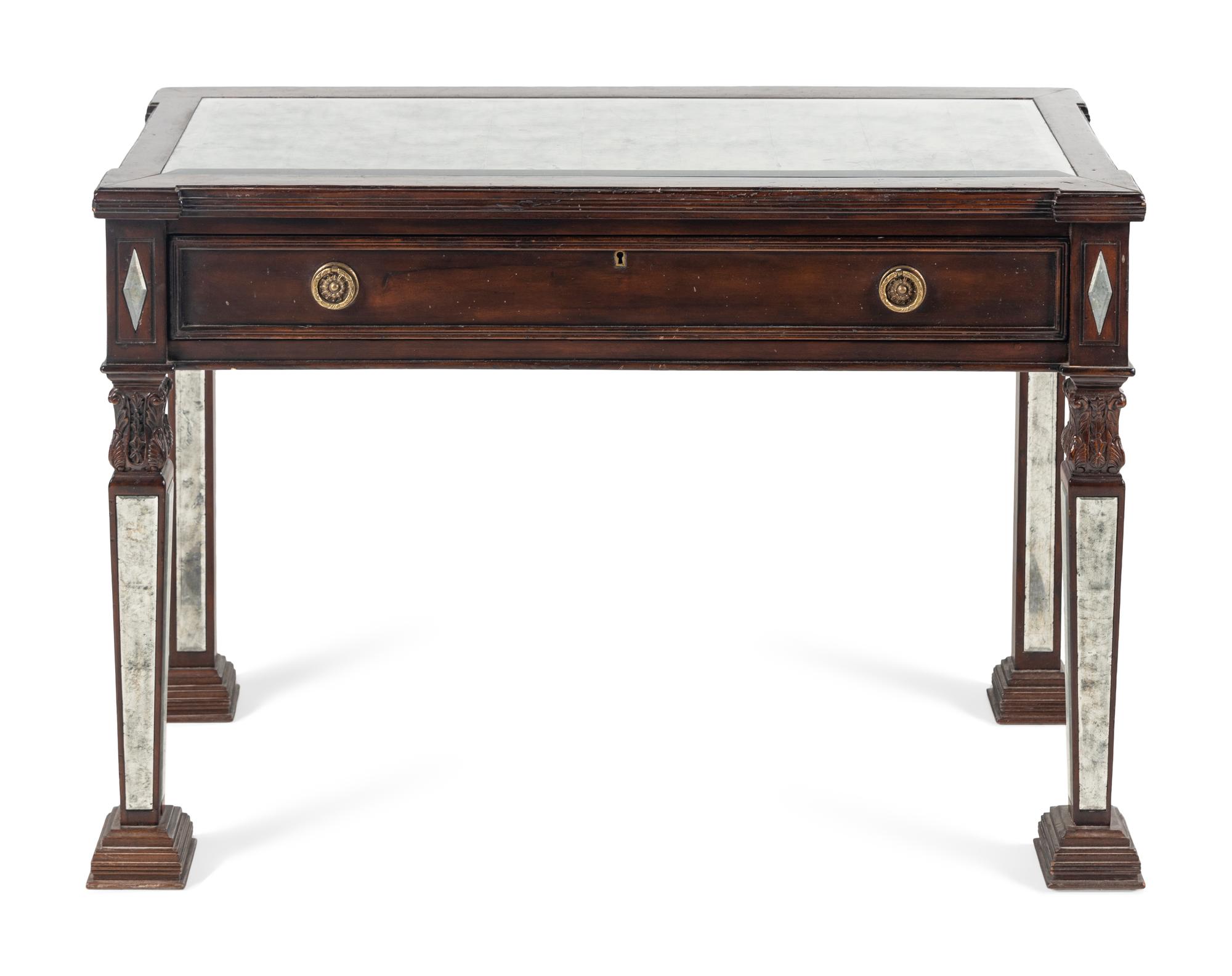 A Continental Mahogany Mirror-Inset Pier Table