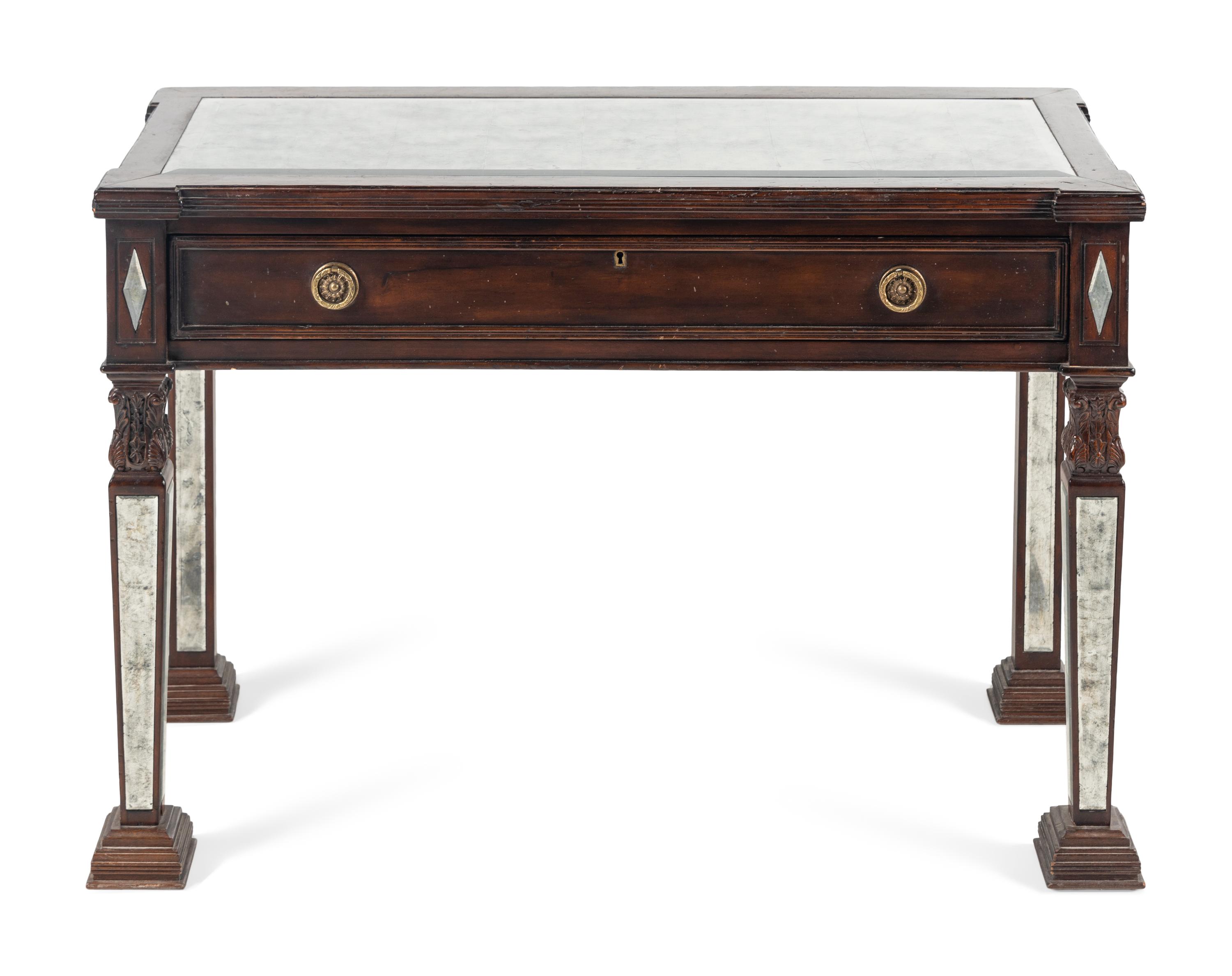 A Continental Mahogany Mirror-Inset Pier Table
