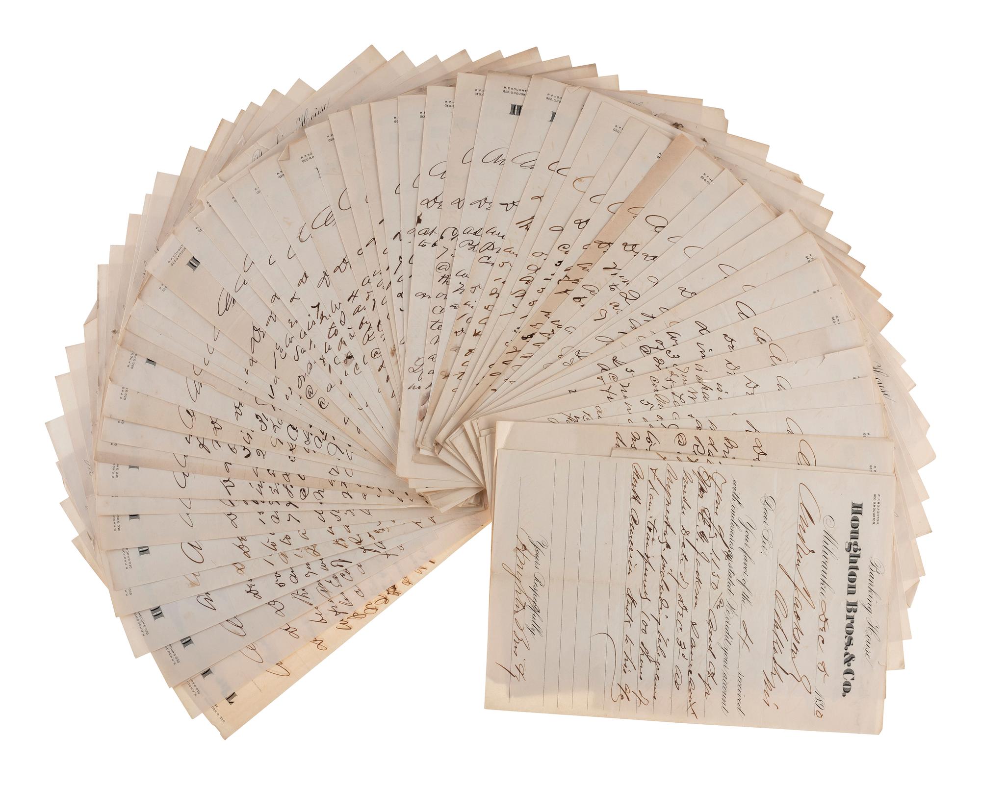 [CHICAGO]. Archive of letters and documents of Andrew B. JACKSON, founder of Rogers Park, IL, and his son Andrew JACKSON.