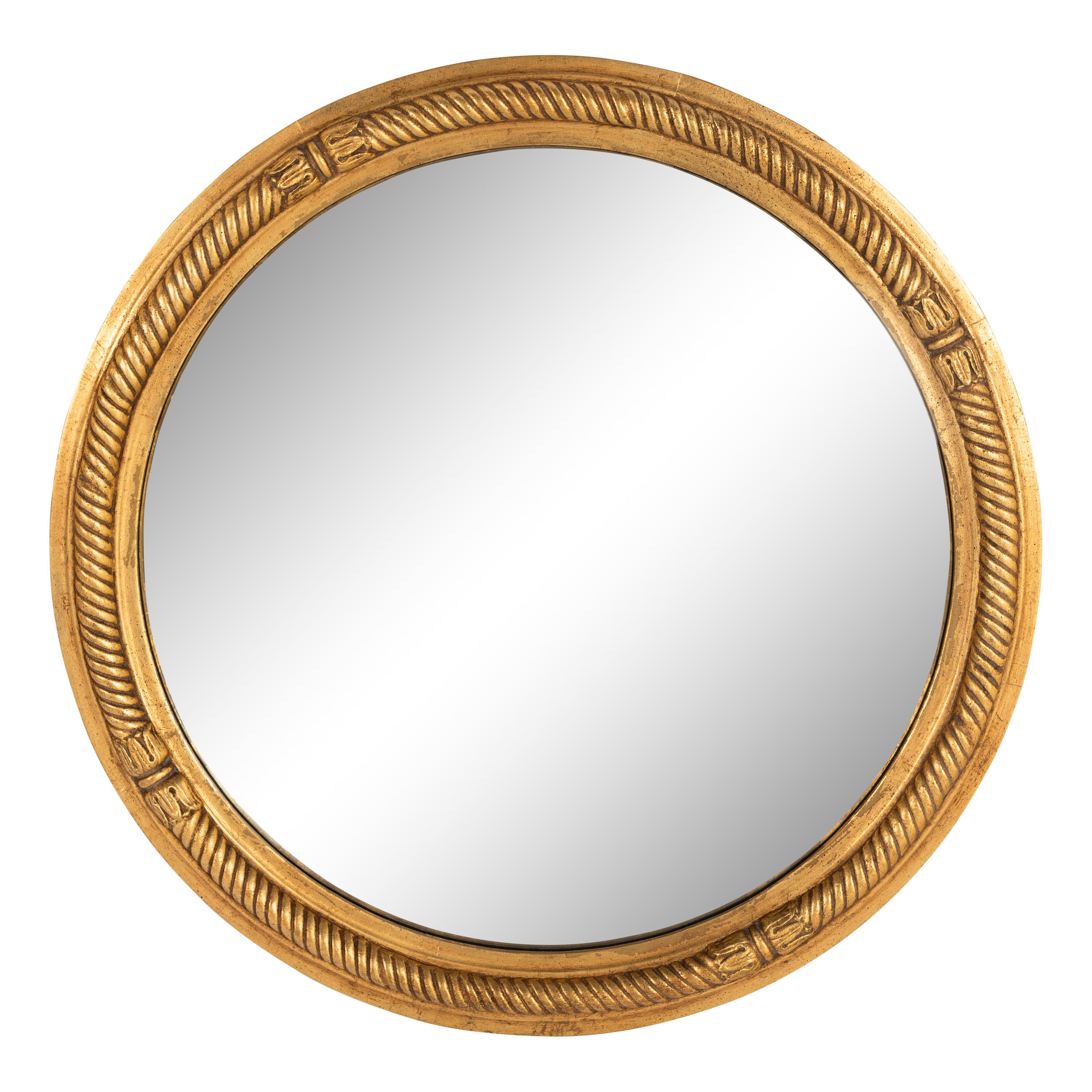 A Continental Style Circular Giltwood Mirror