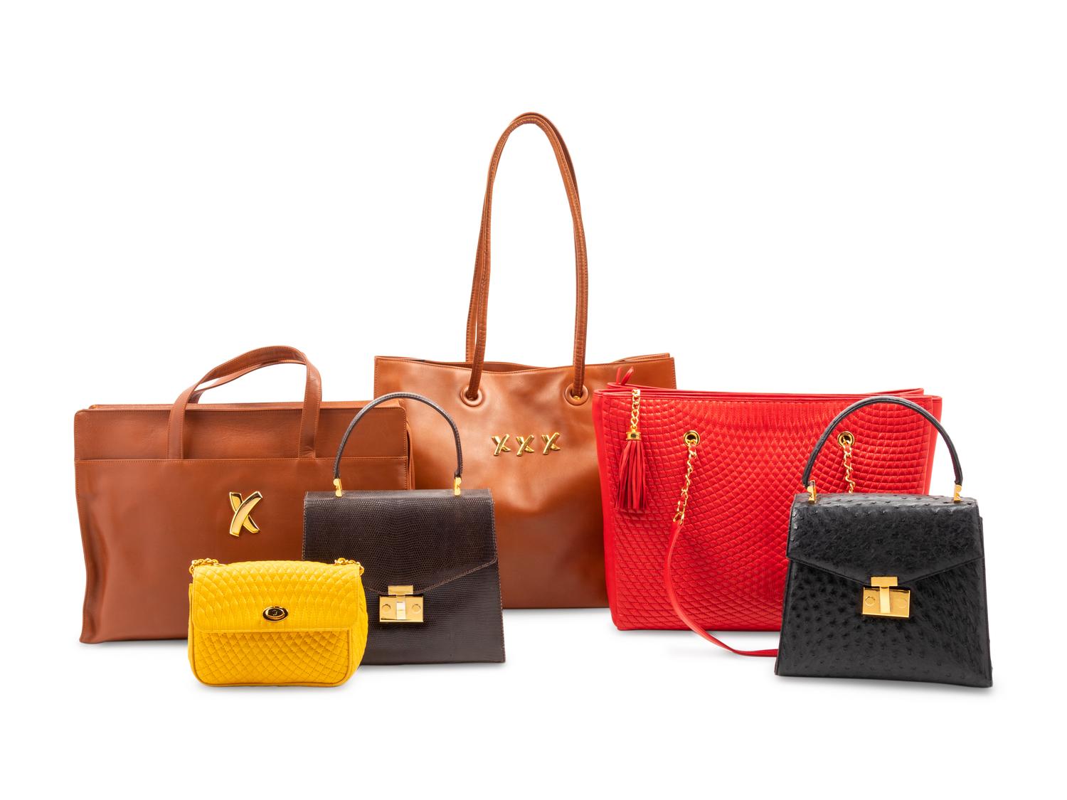 Collection of Six Bags; Two Picasso, Two Tiffany, Two Bally, 1980-2010s