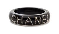 A Chanel Black Resin Bangle Bracelet,