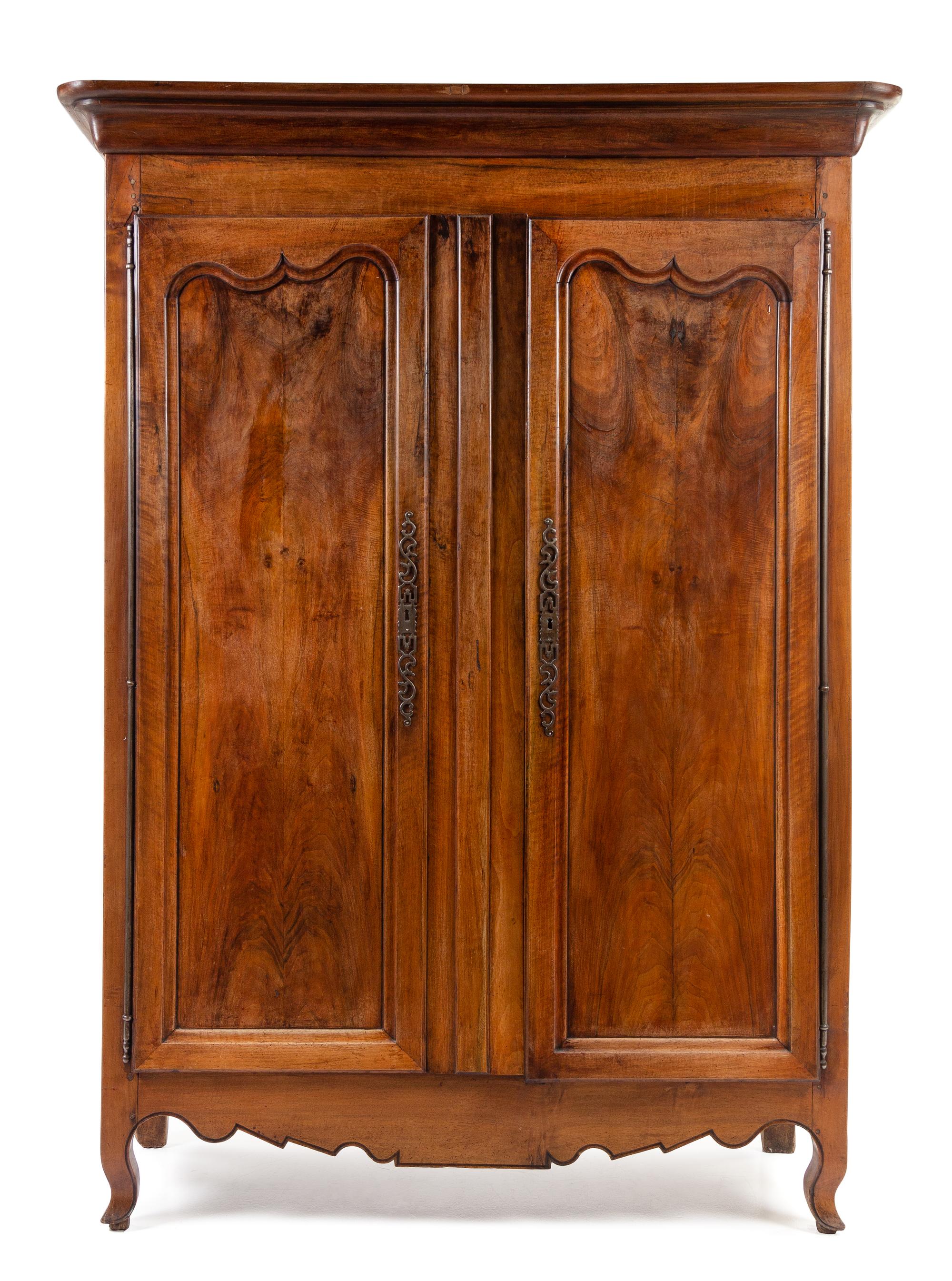 A Louis Philippe Burlwood Armoire Height 84 1/4 x width 62 x depth 23 1/2 inches. — SECOND QUARTER 19TH CENTURY