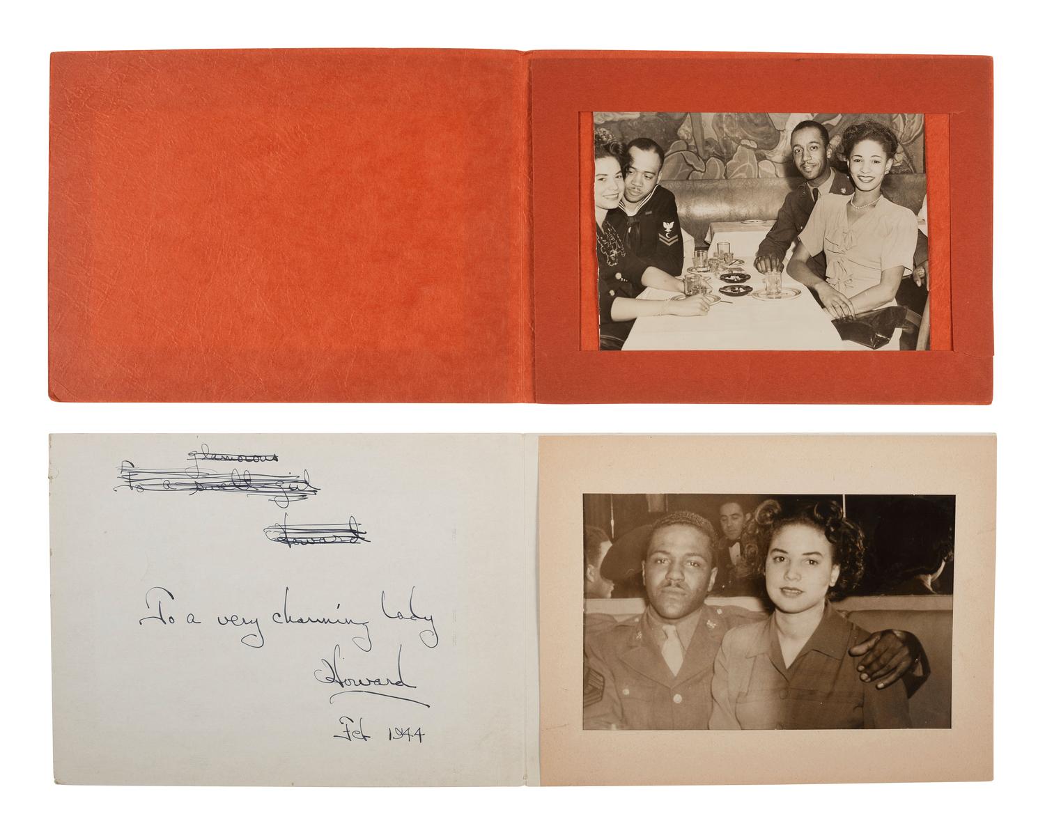 [WORLD WAR II] 5 New York City nightclub souvenirs containing photos of African Americans. Ca 1940s.