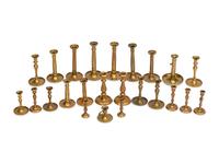 Twenty-Four English Brass Candlesticks