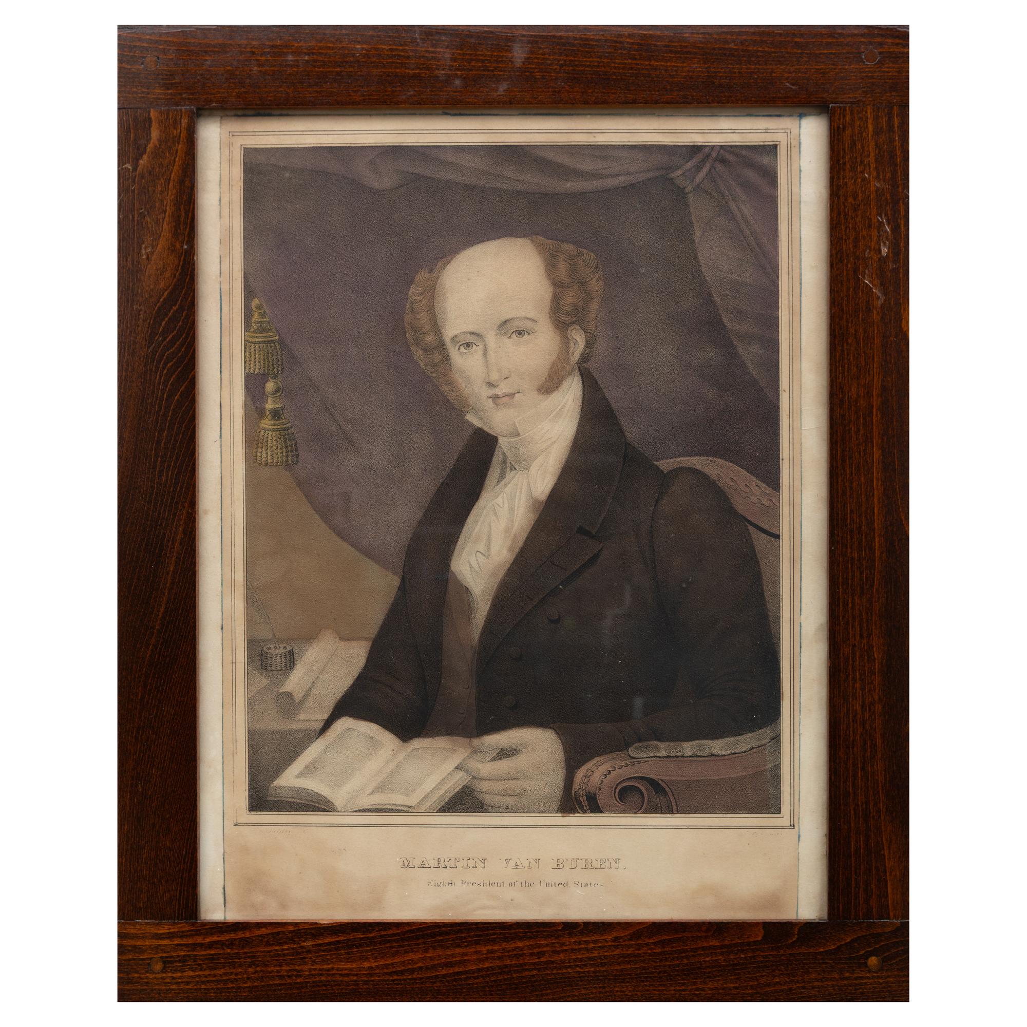Eleven Framed Hand-Colored Lithographs of American Presidents
