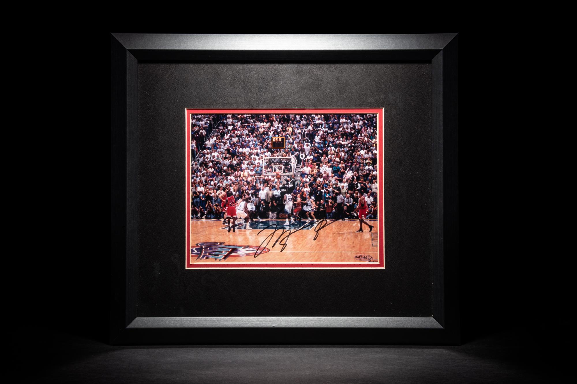 A Michael Jordan Signed Autograph Chicago Bulls "Last Shot" Photograph (Upper Deck Authenticated)