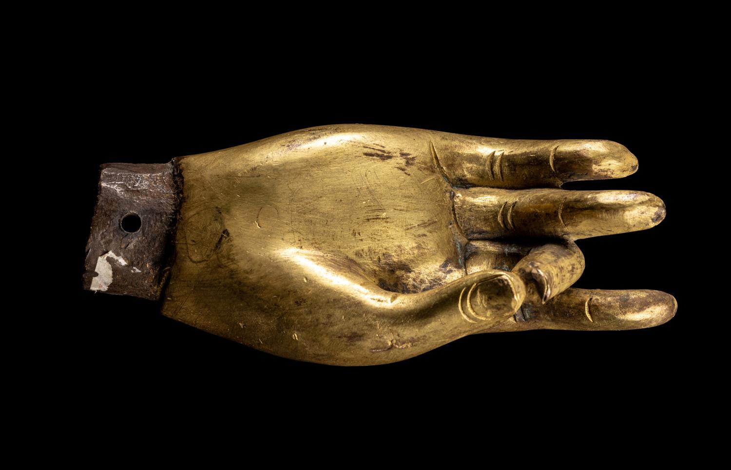 A Chinese Gilt Bronze Hand of Buddha