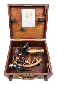 An English Brass and Wood Mounted Sextant Radius of arm 10 inches — COOKE AND HULL, LONDON, EARLY 20TH CENTURY