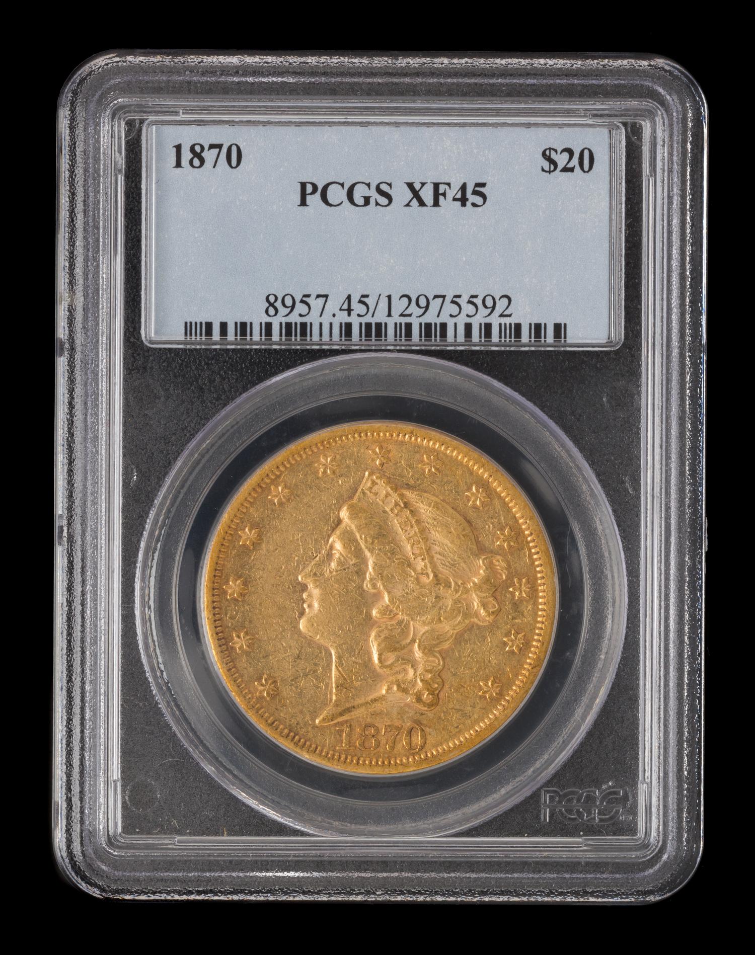 A United States 1870 Liberty Head $20 Gold Coin