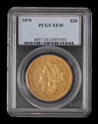 A United States 1870 Liberty Head $20 Gold Coin