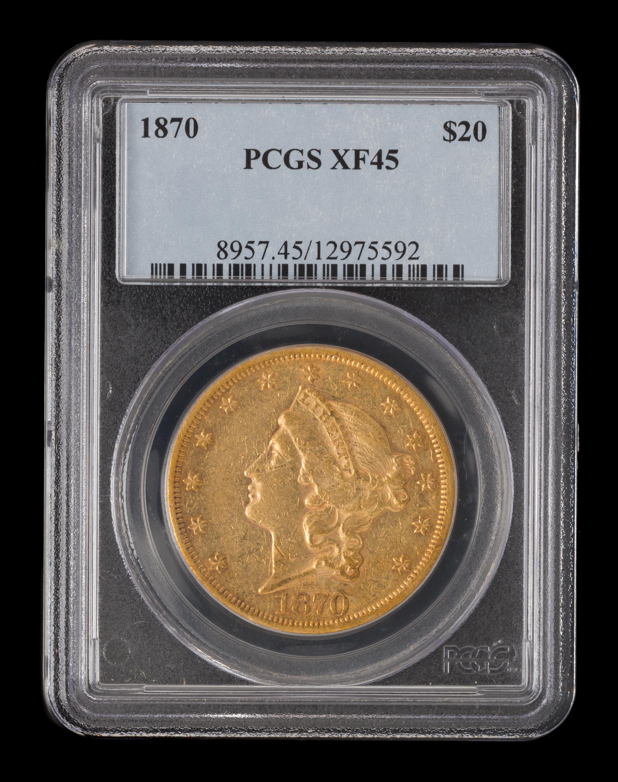 A United States 1870 Liberty Head $20 Gold Coin