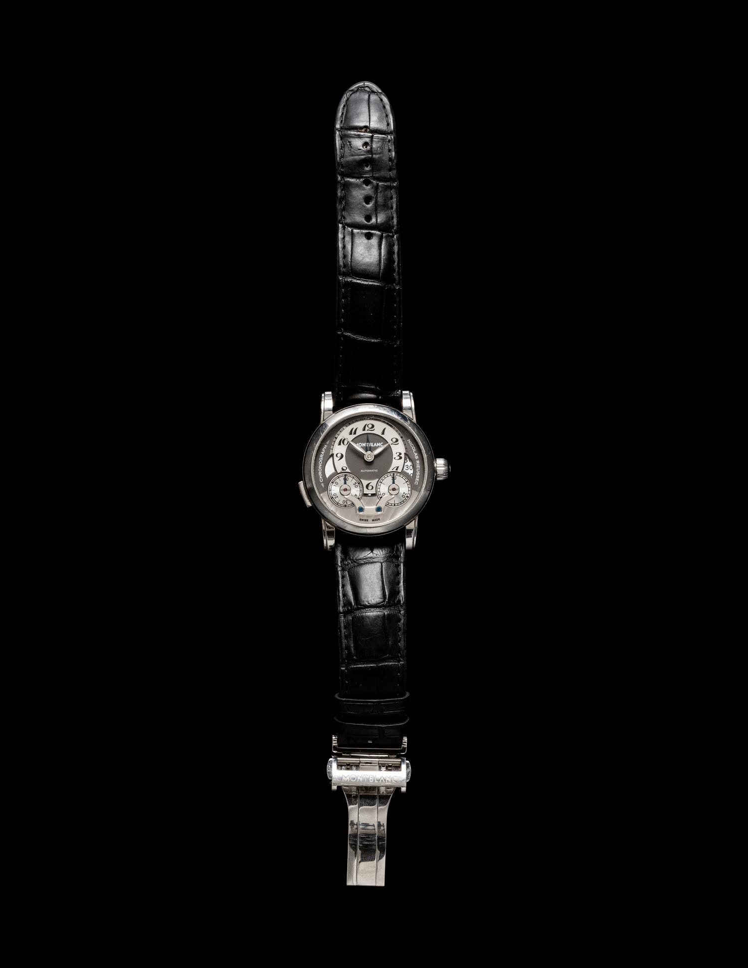 MONTBLANC, REF. 7138 STAINLESS STEEL 'NICOLAS RIEUSSEC' GMT DATE WATCH