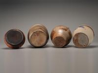 Three Cobalt Decorated Stoneware Vessels