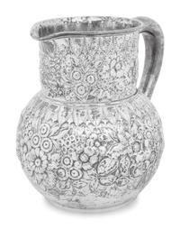 A Tiffany and Co. Silver Repousse Water Pitcher