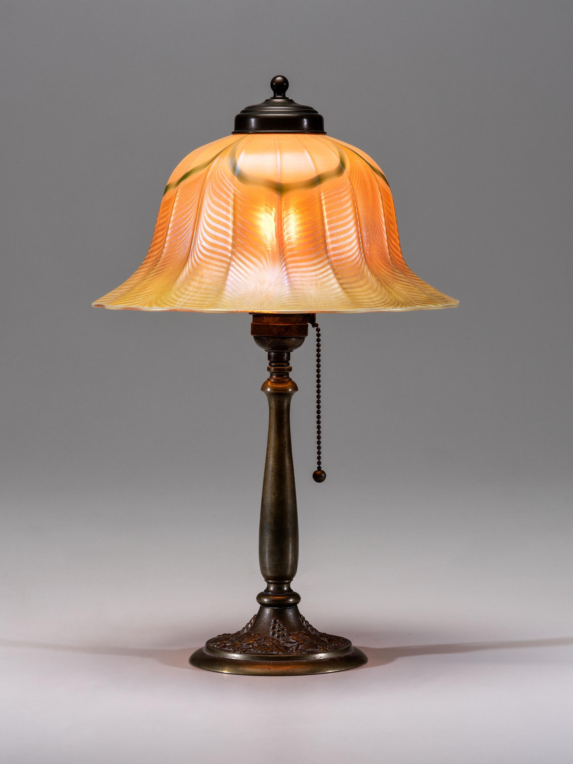 Desk Lamp with Pulled Feather Shade