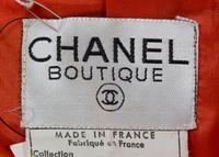 A Chanel Red Orange Wool Skirt Suit,