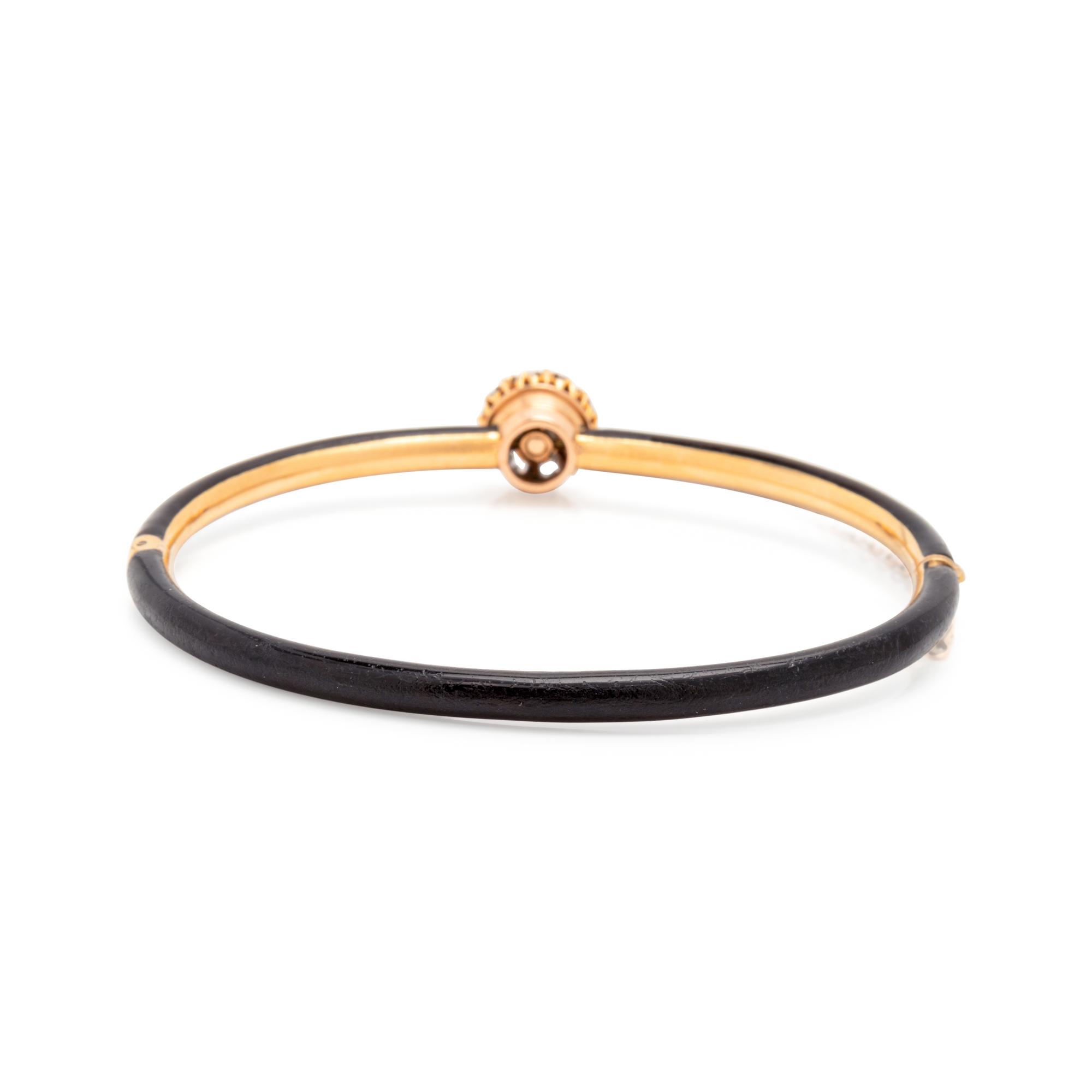 ENAMEL AND DIAMOND BANGLE BRACELET